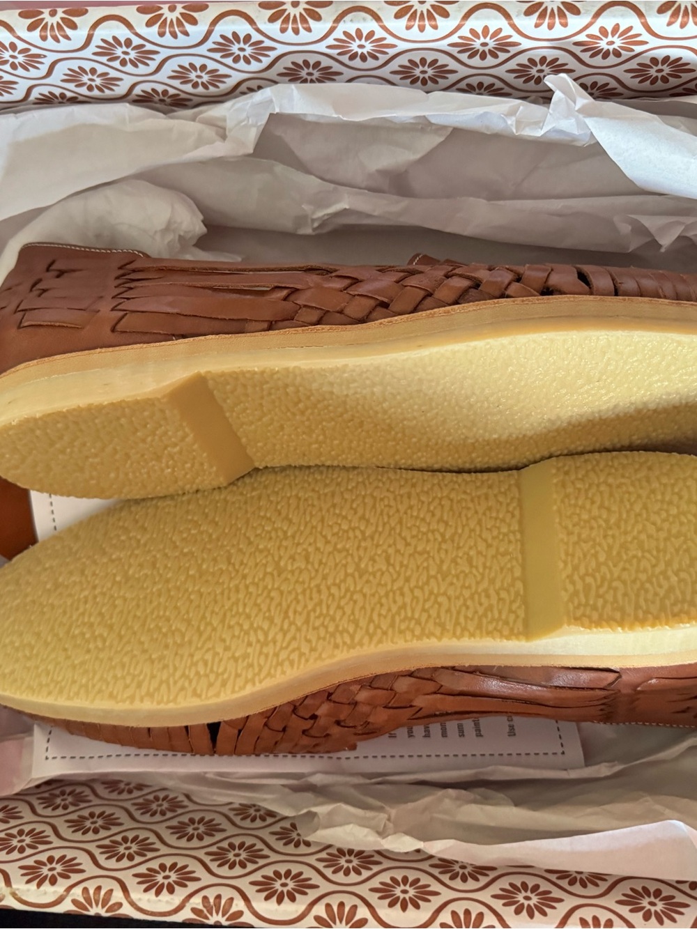 Dandy Del Mar Men’s Huaraches Tan Woven Leather Slip-On Loafers - Picture 4 of 6